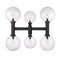 Z-Lite Laurent Outdoor Post Mount Fixture, 6-Light, 39 In.W x 34.5 In.H, Black/Clear Seedy 599BP6-BK - alternate 5